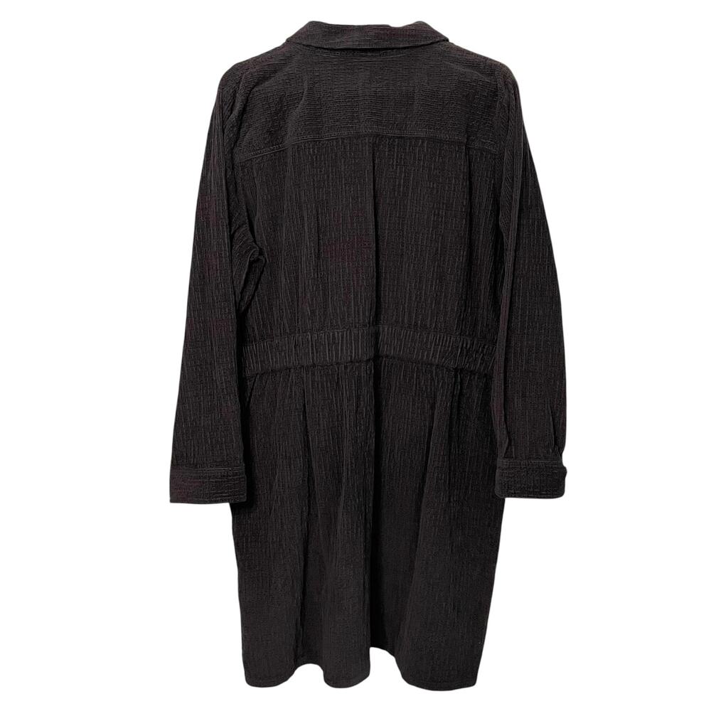 J. Crew Corduroy Zip Front Utility Dress Womens Size 20 Black Fall Warm Cozy - Picture 3 of 12